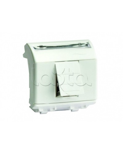 Ком.роз. RJ45 кат.5e экран., 8P8C, Brava, белая, 2мод DKC 76450B в Волгограде Аксессуары для стоек и шкафов Pintop.ru