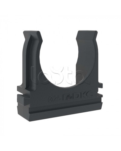 Держатель с защелкой D=25 (Черный) DKC (51025N) в Волгограде Держатели, клипсы, скобы Pintop.ru