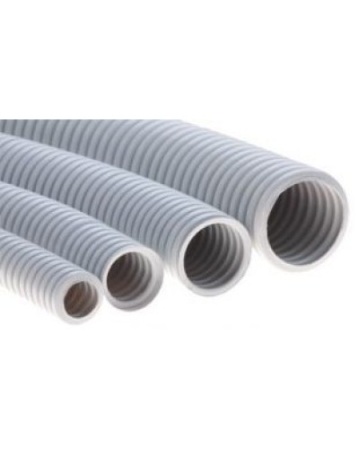 Труба ПВХ гибкая гофрированная д.25мм, тяжёлая без протяжки, 50м, цвет серый DKC 90525 в Волгограде Труба гофрированная Pintop.ru
