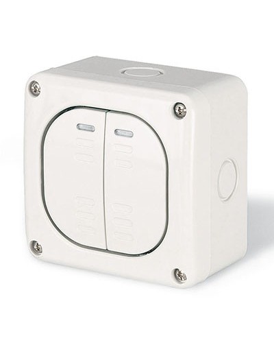 Выключатель однополюсный, двухклавишный, настенный DKC DIS1375022 в Волгограде Аксессуары для стоек и шкафов Pintop.ru