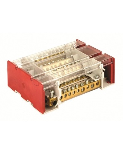 Блок распределительный на DIN рейку c выносной клеммой 4р 160А, 7х7мм 1х8мм 1х9мм 1х12мм DKC BD3160104 в Волгограде Аксессуары для стоек и шкафов Pintop.ru