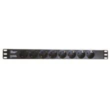 Блок распределения питания для 19" шкафов, 8 розеток Schuko DKC R519SH8
