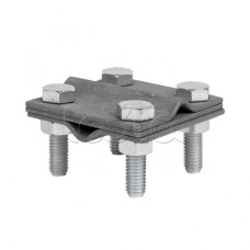 Зажим крестовидный прут-прут (3 пластины 57x57мм) HZ EKF PROxima (lp-55758)