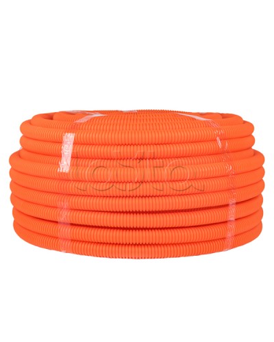 Труба гофр. ПНД тяжелая с протяжкой d25 мм (50 м) оранжевая EKF-Plast (tpnd-25-to) в Волгограде Труба гофрированная Pintop.ru