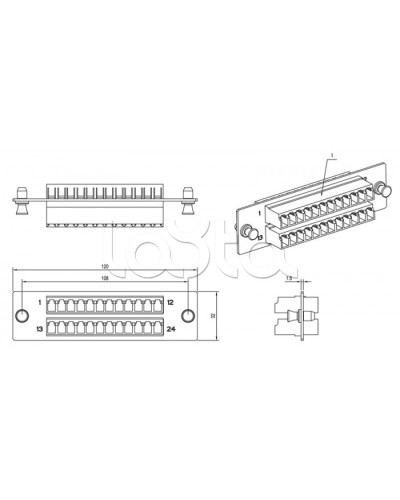 Панель для FO-19BX Hyperline FO-FPM-W120H32-24LC-BL в Волгограде Патч-панели Pintop.ru