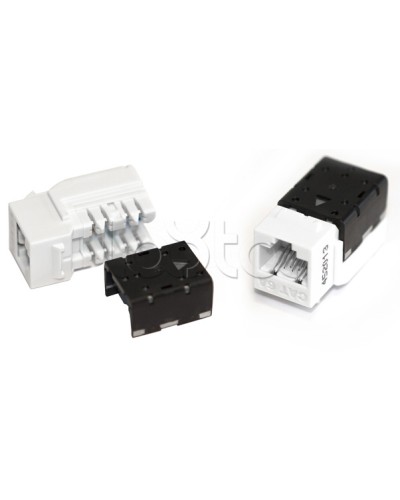 Вставка Keystone Jack RJ-45(8P8C), категория 6A, 110 IDC черная Hyperline (KJNE-8P8C-C6A-90-BK) в Волгограде Модули Keystone Pintop.ru