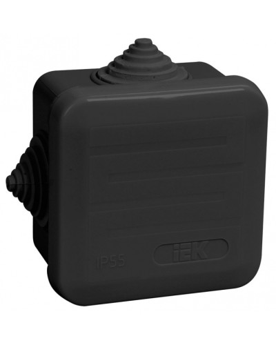 Коробка расп. КМ41236 70х70х40мм IP44 4 вв. черная IEK (UKO21-070-070-040-K02-44) в Волгограде Распределительные коробки Pintop.ru