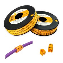 Клипса маркировочная на кабель диаметром 3.6–7.4 мм, символ "F", 500 шт., желтая LANMASTER LAN-MCC-EC2F/500-YL