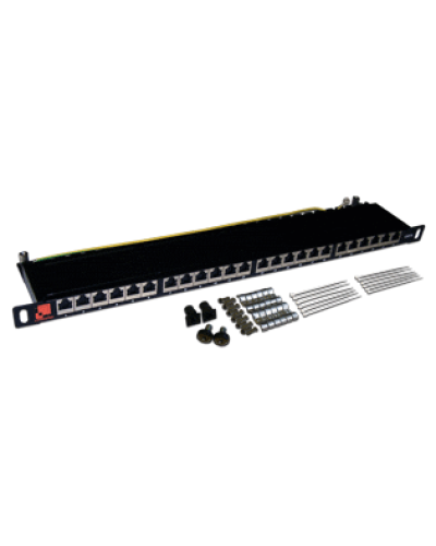 Патч-панель 19, 24 порта RJ-45, категория 6, UTP, 0.5U, компактная LANMASTER LAN-PPC24U6 в Волгограде Патч панель Pintop.ru