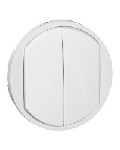 Лицевая панель для выключателя двойного белый Celiane Legrand 068002 в Волгограде Аксессуары для кабель-канала Pintop.ru