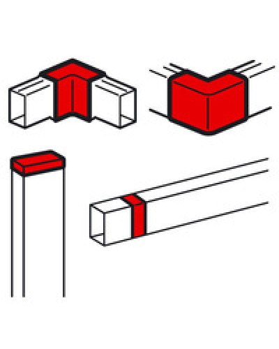 Заглушка торцевая/угол внутренний/угол внешний/накладка на стык для кабель-канала METRA 60x40 Legrand (638198) в Волгограде Аксессуары для кабель-канала Pintop.ru
