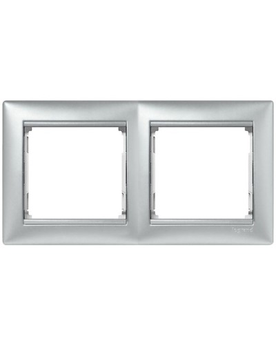 Рамка 2 поста горизонтальный монтаж алюминий Valena Legrand 770152 в Волгограде Аксессуары для кабель-канала Pintop.ru
