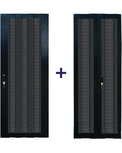 Комплект дверей 42U, 600 мм, черный, передняя - перфорированная, задняя - распашная перфорированная TWT TWT-CBB-DR42-6x-S-P1 в Волгограде Аксессуары для стоек и шкафов Pintop.ru