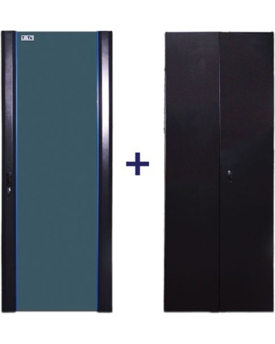 Комплект дверей 47U, 800 мм, черный, передняя - стекло, задняя - распашная металл TWT TWT-CBB-DR47-8x-S-G1 в Волгограде Аксессуары для стоек и шкафов Pintop.ru