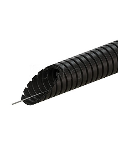 Труба ПВХ гофрир. легкая, с зондом диам 40мм (1шт = 20м), цвет чёрный Экопласт (10140-20BL) в Волгограде Труба гофрированная Pintop.ru