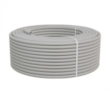 Труба ПНД-FRUF гофрир. легкая, с зондом, без галогена, трудногорючая, атмосферостойкая,цвет серый, диам. 20мм(100м) Экопласт (20120HFR-UF)