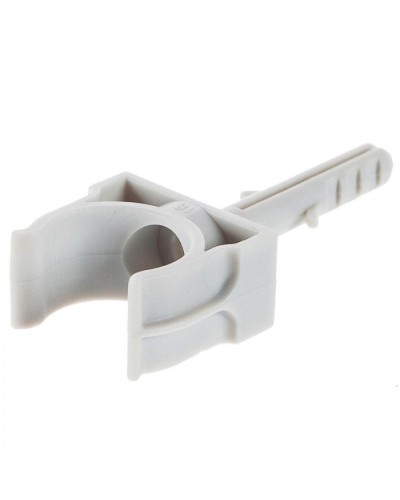 Держатель с дюбелем без шурупа для гофрированной или жесткой гладкой трубы D 20мм (100 шт/уп) Экопласт 41420 в Волгограде Держатели, клипсы, скобы Pintop.ru