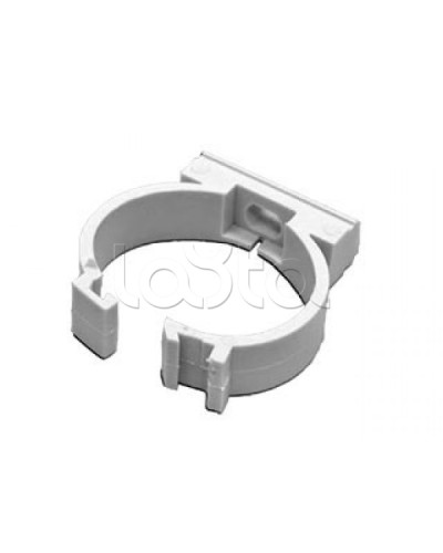 Держатель с защелкой для гофрированной или жесткой гладкой трубы D16 мм Экопласт 41616 в Волгограде Держатели, клипсы, скобы Pintop.ru