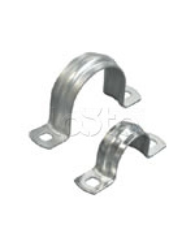 Скоба оцинкованная с двумя отверстиями для трубы D14мм, м.о.6,5-5,0мм (1уп=100шт) Экопласт (43614P) в Волгограде Держатели, клипсы, скобы Pintop.ru
