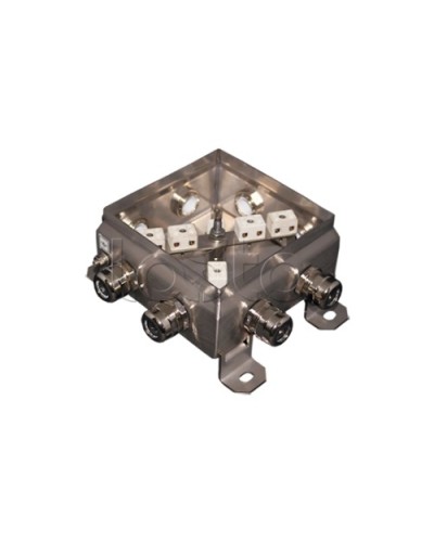 Коробка монтажная огнестойкая Гефест КМ-О (12к*6,0)-IP66 1212нерж, 8 вводов 123х123х60 в Волгограде Распределительные коробки Pintop.ru