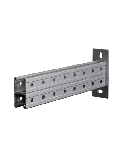 Страт-консоль двойная усиленная 41х41 L200 s:2,5 мм (тройная перфорация) HD85 КМ-профиль (2KSSU41-200 3P HD85) в Волгограде Аксессуары для лотков Pintop.ru