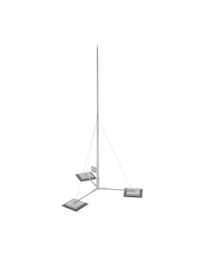 Вольностоящая молниеприемная мачта составная H6,1 м неразборное основание HD КМ-Профиль (TVMR-H6.1 HD) в Волгограде Монтажные материалы Pintop.ru