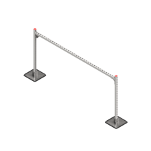 Опорная конструкция для горизонтальных прямоугольных воздуховодов и металлических лотков кабеленесущих систем TECHNORAPTOR STEELFOOT 2000х1000 КМ-профиль (KM-TR-STF-SSHRAD-2000-1000)
