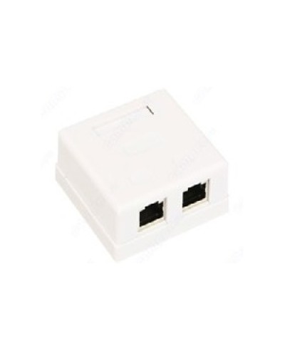 Розетка компьютерная RJ-45 (8P8C), категория 5e, двойная, внешняя (настенная), Dual IDC, экранированная, белая в Волгограде Розетки компьютерные и телефонные Pintop.ru