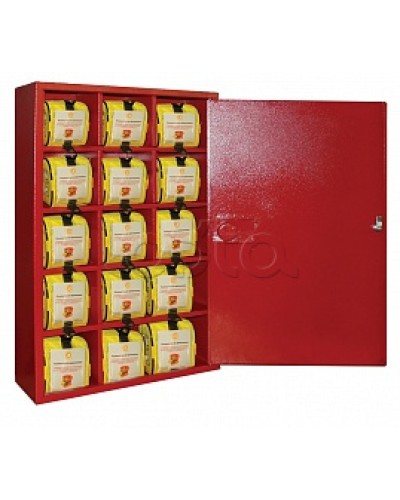 Футляр металлический секционный ПОЖТЕХНИКА ФМС-15 закрытый, красный в Волгограде Пожарные шкафы Pintop.ru