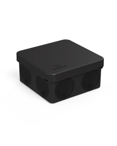 Коробка распред. 60-0210-9005м двухкомп. безгалогенная (HF) черная 80х80х40 (8шт/уп) Промрукав (60-0210-9005м) в Волгограде Распределительные коробки Pintop.ru