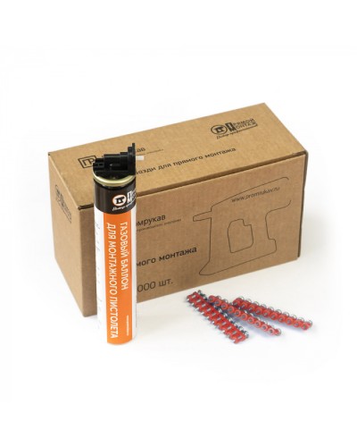 Комплект газовый баллон 165 мм и гвозди 3х22 мм (кованые) (1000 шт/уп) Промрукав (PR08.22651) в Волгограде Аксессуары для кабель-канала Pintop.ru