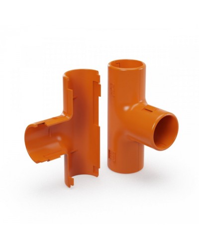 Тройник разборный оранжевый d25 мм (30шт/300шт уп/кор) Промрукав (PR13.1160) в Волгограде Повороты, муфты, тройники Pintop.ru