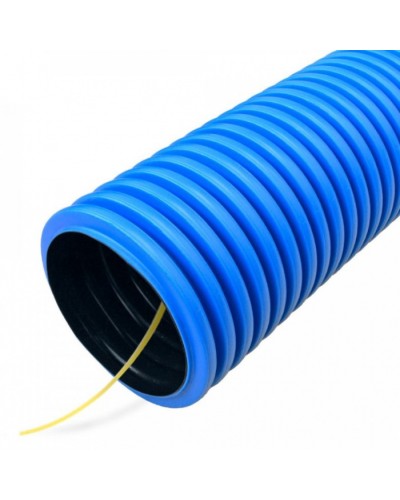 Труба гофрированная двустенная ПНД гибкая тип 750 (SN19) с/з синяя д90 (50м/уп) Промрукав (PR15.0050) в Волгограде Труба гофрированная Pintop.ru