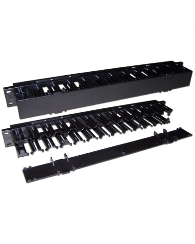 Кабельный органайзер 19 пластиковый, c крышкой, 1U LANMASTER (LAN-ORG/CVP-1U) в Волгограде Кабельные органайзеры Pintop.ru