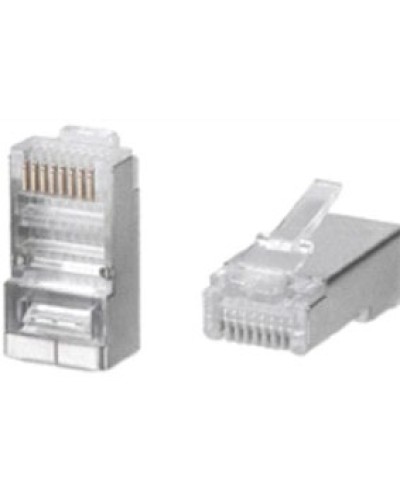 Разъем RJ-45(8P8C) под витую пару, категория 5e (50 µ/ 50 микродюймов), универсальный (для одножильного и многожильного кабеля) экранированный (100 шт) в Волгограде Коннекторы и разъемы Pintop.ru
