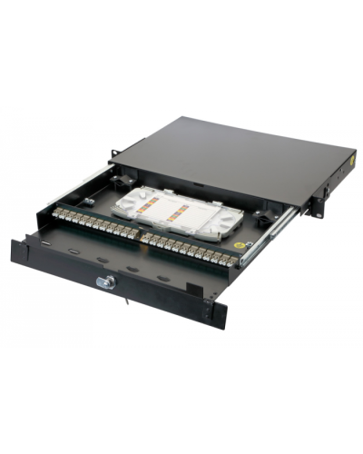 Оптическая панель серии 47D-24, 19 1U 16 дуплекс LC адаптеров, OM2 Eurolan (47D-24-20-2L-16-11BL) в Волгограде Кросс оптический Pintop.ru