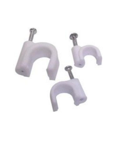 Скоба пластиковая с гвоздём круглая (100 шт/уп) СПК 10 в Волгограде Крепежные изделия Pintop.ru