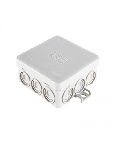 Коробка огн. E110, о/п 85х85х38мм, без галогена, 12 вых., IP55, 4P, серый Экопласт (43155HF-GR) в Волгограде Распределительные коробки Pintop.ru