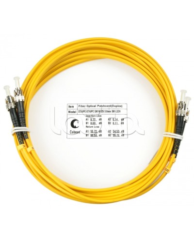 Шнур оптический duplex ST-ST 9/125 sm 7м LSZH Cabeus FOP(d)-9-ST-ST-7m в Волгограде Патч-корды оптические Pintop.ru
