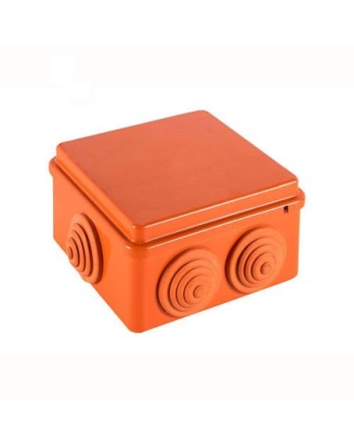 JBS100 Коробка огн. E110, о/п 100х100х55мм, без галогена, 6 вых., IP55, 10P, (0,15-2,5 мм2), цвет оранж. Экопласт (43427HF) в Волгограде Распределительные коробки Pintop.ru