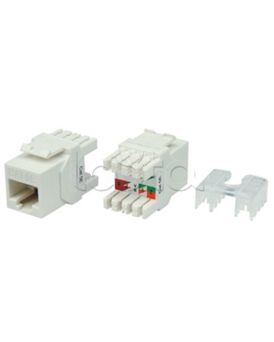 Вставка Keystone Jack RJ-45(8P8C) Hyperline KJ8-8P8C-C5e-180-WH в Волгограде Модули Keystone Pintop.ru