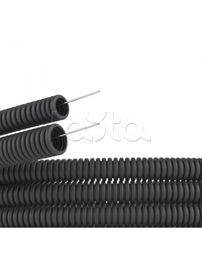 Труба гофр. DN29мм,полиамид 6, с протяжкой, темно-серый DKC (PA612935F0) в Волгограде Труба гофрированная Pintop.ru