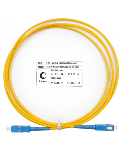 Шнур оптический simplex SC-SC 9/125 SM 2 м LSZH Cabeus FOP(s)-9-SC-SC-2M в Волгограде Патч-корды оптические Pintop.ru