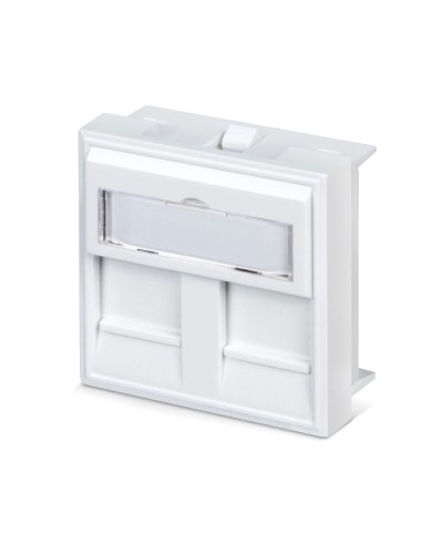 Вставка 45x45 (Mosaic) для 2 модулей формата Keystone Jack с маркером (FP-45-2M) Пожтехкабель СКС (202-032) в Волгограде Модули Keystone Pintop.ru