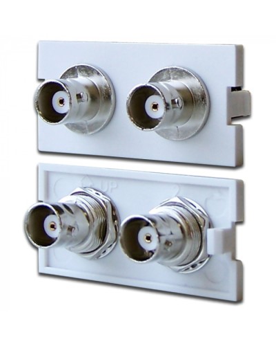 Вставка модульная с 2-мя BNC-адаптерами в розетку LAN-MB, белая LANMASTER (LAN-MBP-2BNC-WH) в Волгограде Патч-корды оптические Pintop.ru