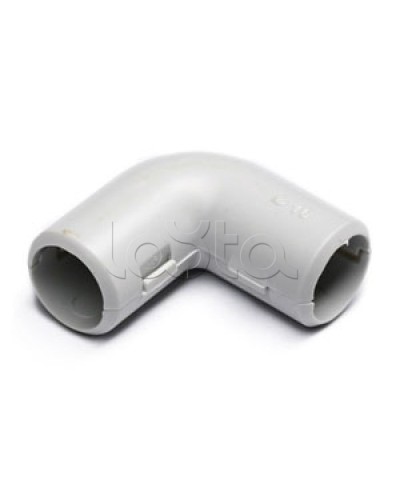 Угол 90° (из двух частей) для труб D25 мм (цвет чёрный) Экопласт 41225-BL в Волгограде Аксессуары для труб (ОКЛ) Экопласт Pintop.ru