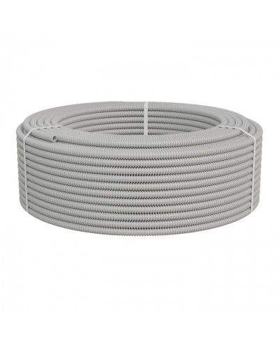 Труба ПНД-FRUF гофрир. легкая, с зондом, без галогена, трудногорючая, атмосферостойкая,цвет серый, диам. 16мм (100м) Экопласт (20116HFR-UF) в Волгограде Труба гофрированная Pintop.ru