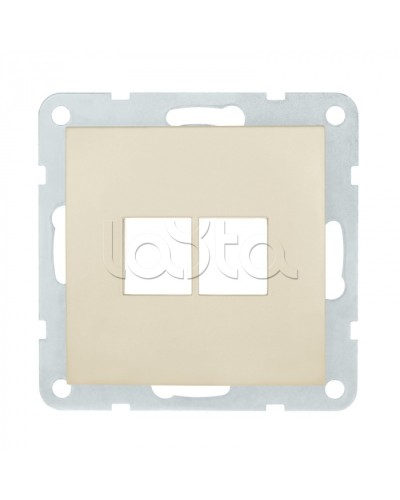 Накладка с суппортом розетки комп. и телеф. на 2 входа (бежевый матовый) БЕЗ механизма LK80 Экопласт (846202-0 в Волгограде Розетки компьютерные и телефонные Pintop.ru