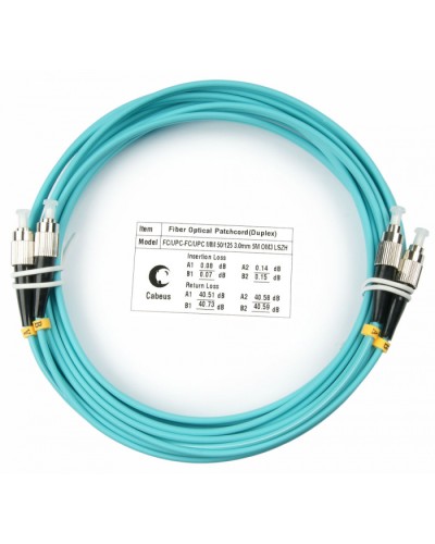 Шнур оптический duplex FC-FC 50/125 mm OM3 5м LSZH Cabeus FOP-50-FC-FC-5m в Волгограде Патч-корды и пигтейлы Pintop.ru