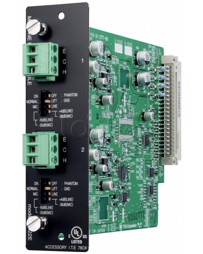 Модуль микрофонных / линейных входов (моно, 20 бит) TOA D-922E в Волгограде Системы оповещения и трансляции TOA Pintop.ru